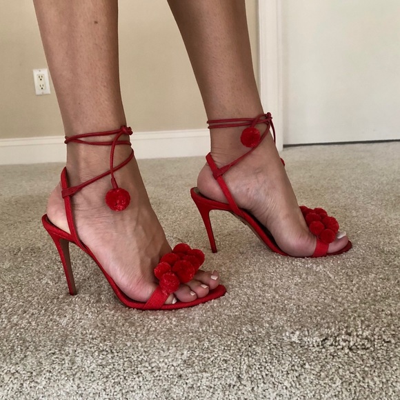 Aquazzura Shoes - Aquazzura Pom Pom heels size 37
